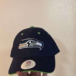 NFL Seahawks Kids Cap in Navy and Lime